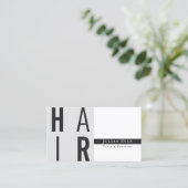 Klassieke zwart-wit haarstyliste visitekaartje (Staand voorkant)