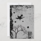 Klassieke zwart-wit Halloween Party Kaart (Achterkant)