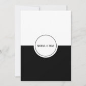 Klassieke Zwart & Wit Huwelijksuitnodiging Vlakke  Kaart (Voorkant)