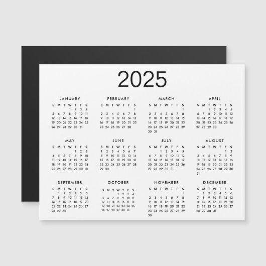Klassieke zwart-wit kalender 2025 (Voorkant / Achterkant)