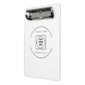 Klassieke zwart-wit logo mini klembord (Angled2)