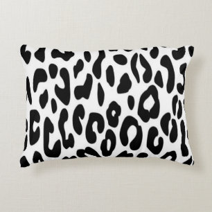 Klassieke zwart-wit luipaardprint accent kussen