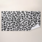 Klassieke zwart-wit luipaardprint badhanddoek (Badhanddoek)