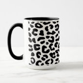 Klassieke zwart-wit luipaardprint mok (Links)