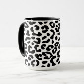 Klassieke zwart-wit luipaardprint mok (Voorkant links)
