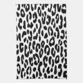 Klassieke zwart-wit luipaardprint theedoek (Verticaal)
