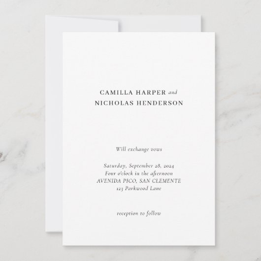 Klassieke Zwart & Wit Minimalistische Eenvoudige B Kaart (Voorkant)