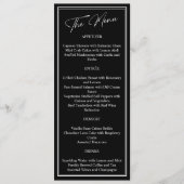 Klassieke zwart-wit moderne bruiloft menu (Voorkant)