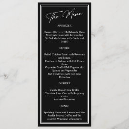 Klassieke zwart-wit moderne bruiloft menu