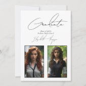 Klassieke Zwart-Wit Moderne Graduation Party Kaart (Voorkant)