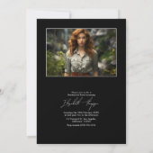 Klassieke Zwart-Wit Moderne Graduation Party Kaart (Achterkant)