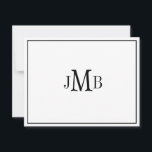 Klassieke zwart-wit monogram flat bedankkaart<br><div class="desc">Klassieke,  elegante,  professionele,  platte,  geblazen letters,  dank u. perfect voor zakelijke correspondentie. Dit zijn Flat note cards. Als u Gevouwen kaarten wilt,  gaat u naar de onderkant van de pagina waarop staat: "Dit ontwerp overdragen" en selecteert u Gevouwen dank op uw kaart.</div>