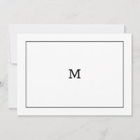 Klassieke Zwart-Wit Monogram Notitiekaart