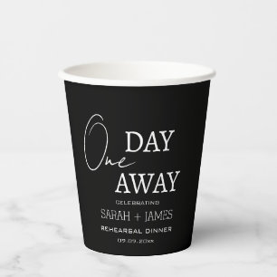 Klassieke zwart-wit one day away repetitiediner papieren bekers
