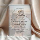 Klassieke zwart-wit overlay foto bruiloft kaart