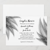Klassieke zwart & wit palmbladeren Couple's Shower Kaart (Voorkant / Achterkant)