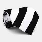 Klassieke Zwart Wit Pinstrook Stropdas (Opgerold)