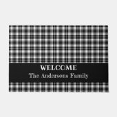 Klassieke zwart-wit Plaid Gingham Welkom Deurmat (Voorkant)