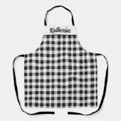 Klassieke Zwart Wit Plakken Bakken Naam Kerst Schort (Voorkant)