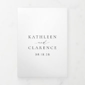 Klassieke Zwart-Wit QR Code Elegant Huwelijk Drieluik Uitnodiging (Cover)