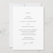 Klassieke Zwart-Wit QR Code Elegant Huwelijk Kaart