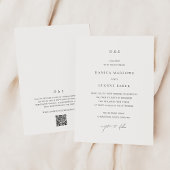 Klassieke Zwart-Wit QR Code Elegant Huwelijk Kaart