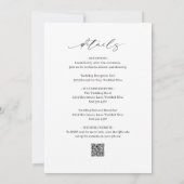 Klassieke Zwart-Wit QR-code Elegante Trouwkaart Kaart (Achterkant)