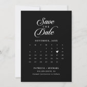 Klassieke zwart-wit QR-codekalender Save The Date (Voorkant)