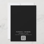 Klassieke zwart-wit QR-codekalender Save The Date (Achterkant)