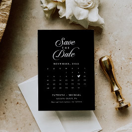 Klassieke zwart-wit QR-codekalender Save The Date
