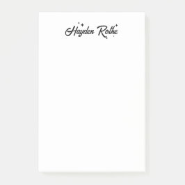 Klassieke zwart-wit retro kalligrafie post-it® notes