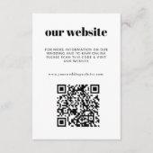 Klassieke Zwart & Wit RSVP QR code bruiloft Informatiekaartje (Voorkant)