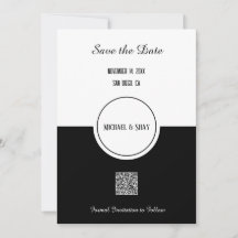 Klassieke Zwart & Wit Save the Date Plat Kaart