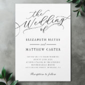 Klassieke zwart-wit script bruiloft kaart