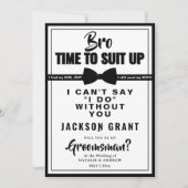 Klassieke zwart-wit smoking pak omhoog Groomsman Kaart (Voorkant)