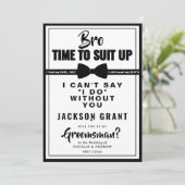 Klassieke zwart-wit smoking pak omhoog Groomsman Kaart (Staand voorkant)