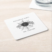 Klassieke Zwart Wit Spinnenweb Halloween Decor Kartonnen Onderzetters (Schuin)