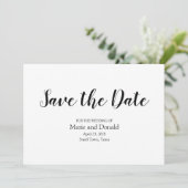 Klassieke zwart-wit strepen save the date (Staand voorkant)