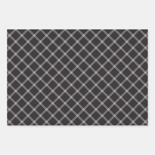 Klassieke zwart-wit Tartan Plaid Inpakpapier Vel (Voorkant 3)