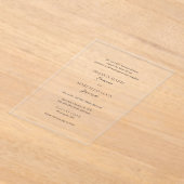 Klassieke zwart-wit tijdloze bruiloft acryl uitnodigingen (Laagn)