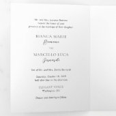 Klassieke zwart-wit tijdloze bruiloft drieluik uitnodiging (Binnenzijde eerst)