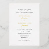 Klassieke zwart-wit tijdloze bruiloft folie uitnodiging (Voorkant)