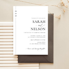 Klassieke zwart & wit tijdloze elegante bruiloft kaart