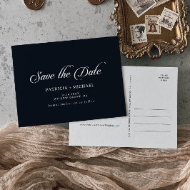 Klassieke Zwart-Wit Trouw 'Save the Date' Uitnodiging Briefkaart