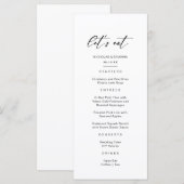 Klassieke zwart-wit trouwdag  menu (Voorkant / Achterkant)