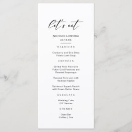 Klassieke zwart-wit trouwdag  menu