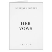 Klassieke Zwart-Wit Trouwgelofte Kaart Boek Haar (Voorkant)
