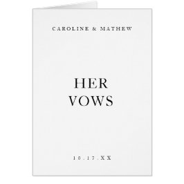 Klassieke Zwart-Wit Trouwgelofte Kaart Boek Haar