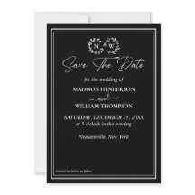 Klassieke Zwart-Wit Trouwkaart Save The Date