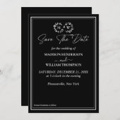 Klassieke Zwart-Wit Trouwkaart Save The Date Kaart (Voorkant / Achterkant)